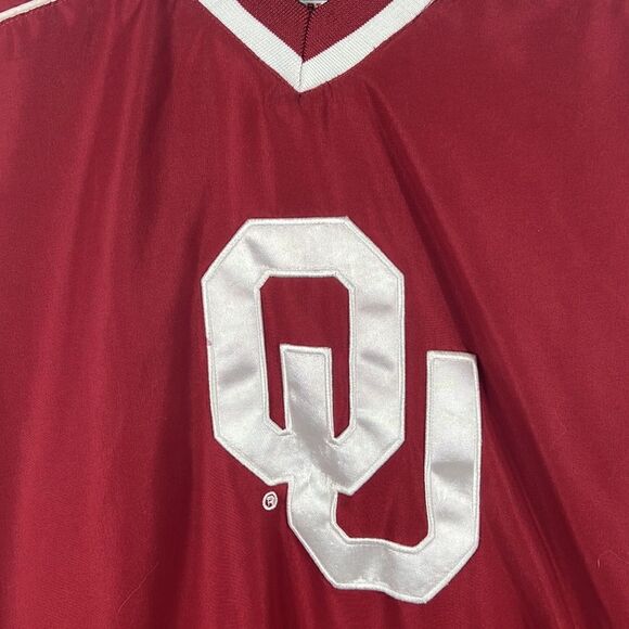 🔥🏈 Vintage OKLAHOMA OU SOONERS Polyester Embroidered Pullover Jacket - XL -EUC - Picture 3 of 15